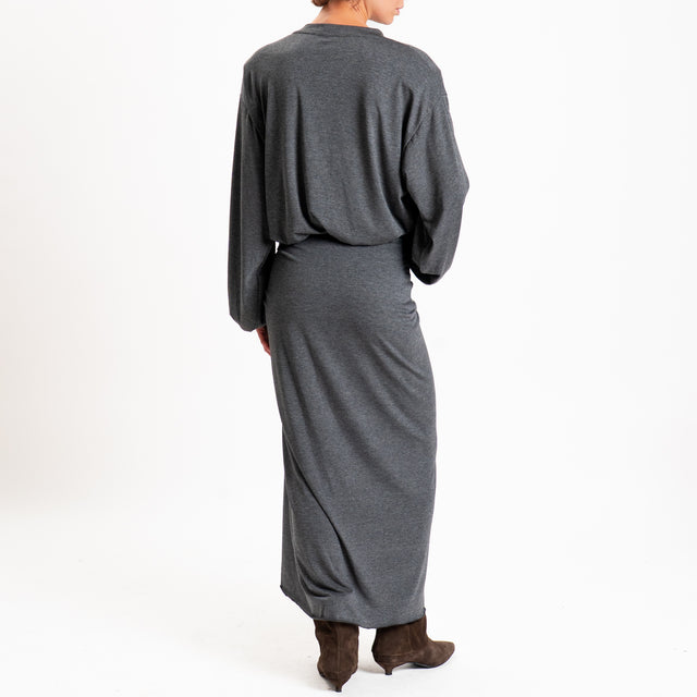Tensione in-Abito con nodo e spalline - grigio
