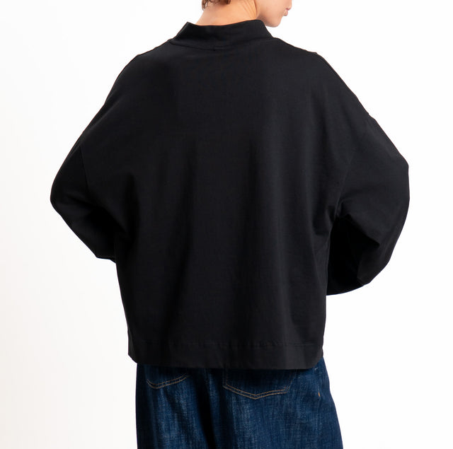 Tensione in-T-shirt over manica ampia - nero