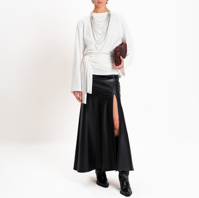 Tensione in-T-shirt con fusciacca - panna