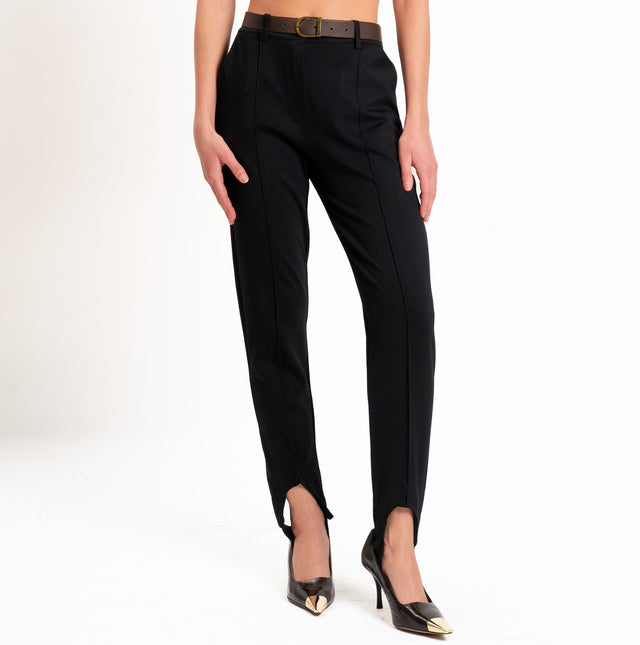 Tensione in-Pantalone punto milano con staffa - nero