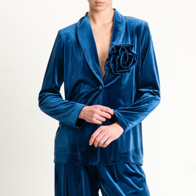 Tensione in-Completo in velluto ciniglia giacca e - blu