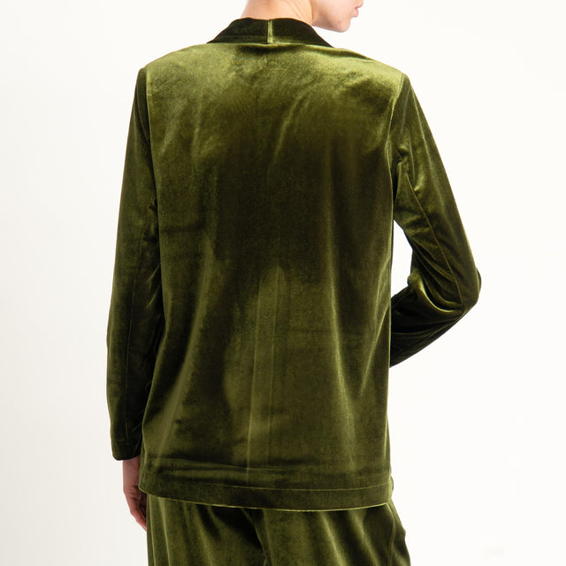 Tensione in-Giacca velluto ciniglia un bottone - olio