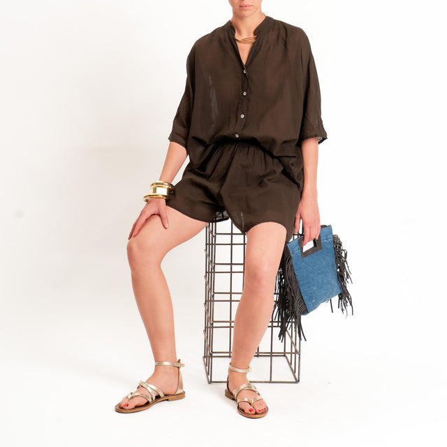 Tensione in-Camicia in mussola collo coreana - caffe'