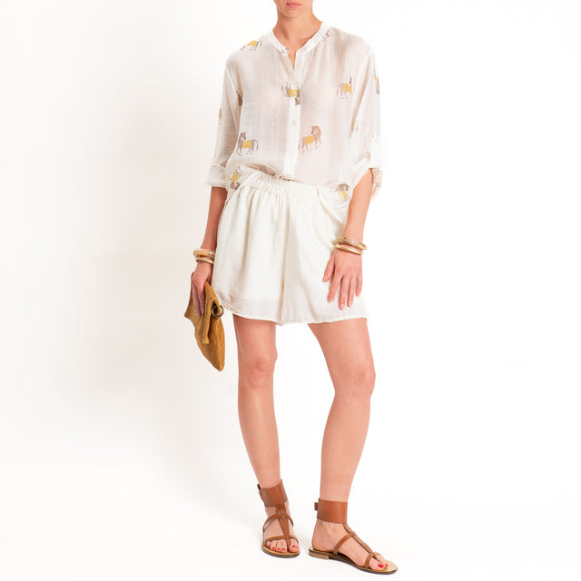 Tensione in-Shorts in mussola elastico in vita - burro