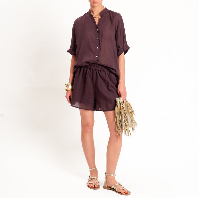 Tensione in-Shorts in mussola elastico in vita - burgundy