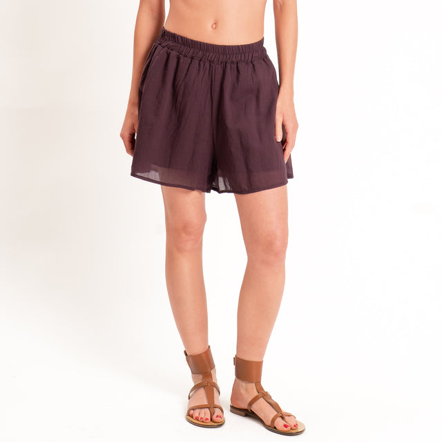 Tensione in-Shorts in mussola elastico in vita - burgundy