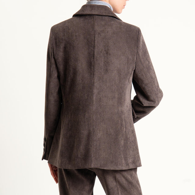 Tensione in-Giacca velluto 500 righe tessuto elasticizzato - moro