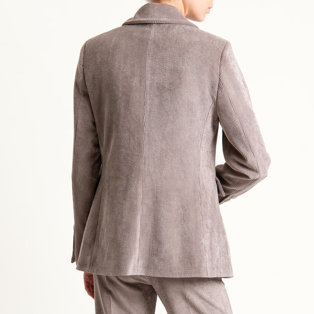 Tensione in-Giacca velluto 500 righe tessuto elasticizzato - tortora