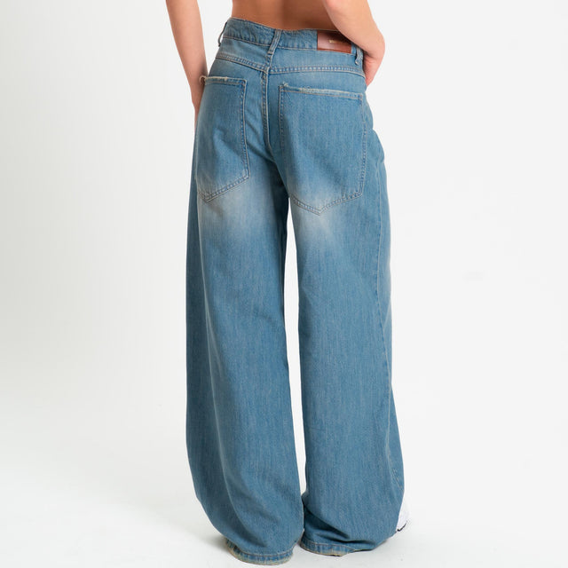 Tensione in-Jeans GIUSI DIRTY wide leg - denim blu