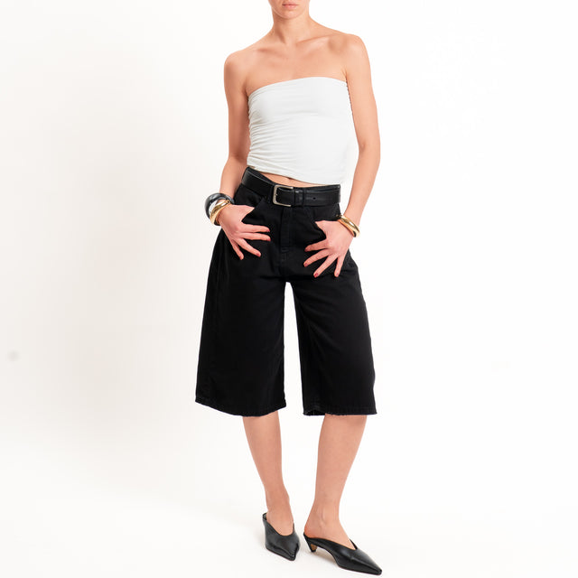 Tensione in-Bermuda Giusi drill cotone superpocket - nero