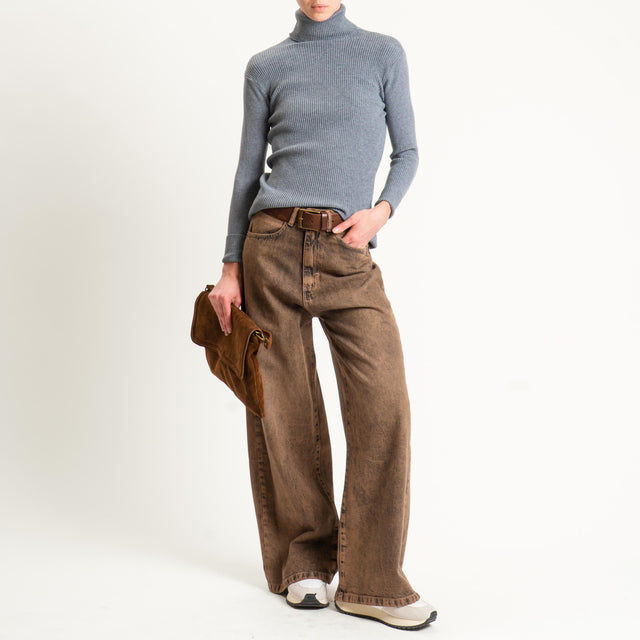 Tensione in-Jeans GIUSI wide leg - moka