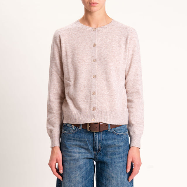 Tensione in-Cardigan 100% lana - beige melange
