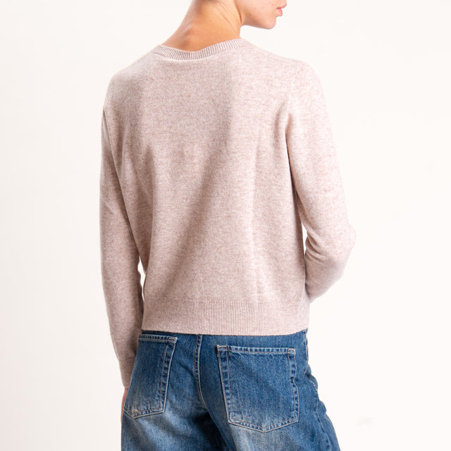 Tensione in-Cardigan 100% lana - beige melange