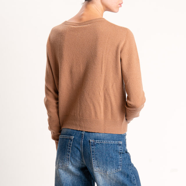 Tensione in-Cardigan 100% lana - camel