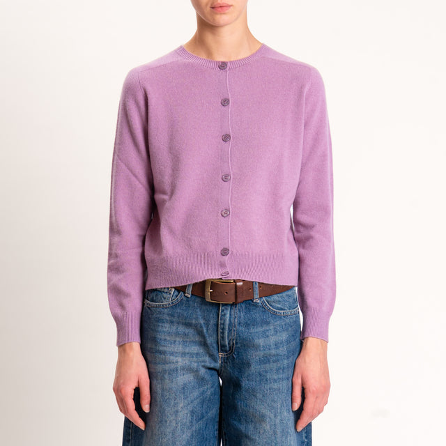 Tensione in-Cardigan 100% lana - malva
