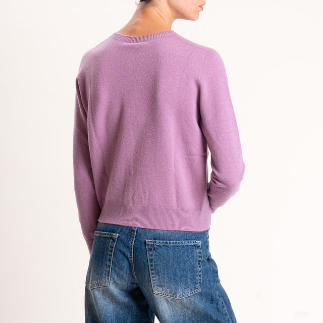 Tensione in-Cardigan 100% lana - malva