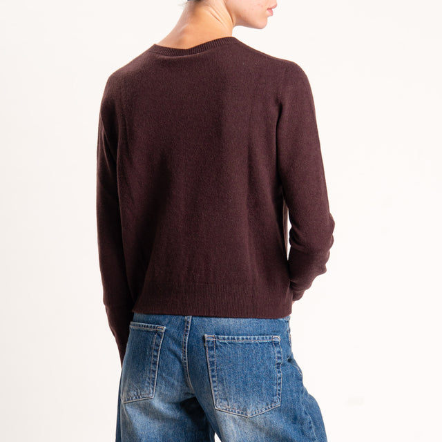 Tensione in-Cardigan 100% lana - moro