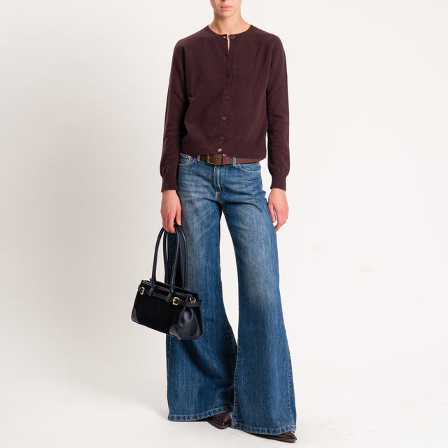 Tensione in-Cardigan 100% lana - moro
