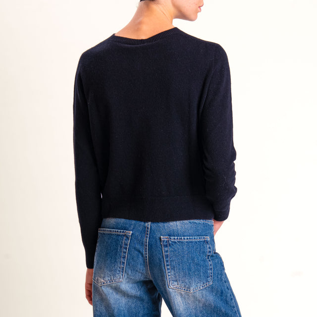 Tensione in-Cardigan 100% lana - nero