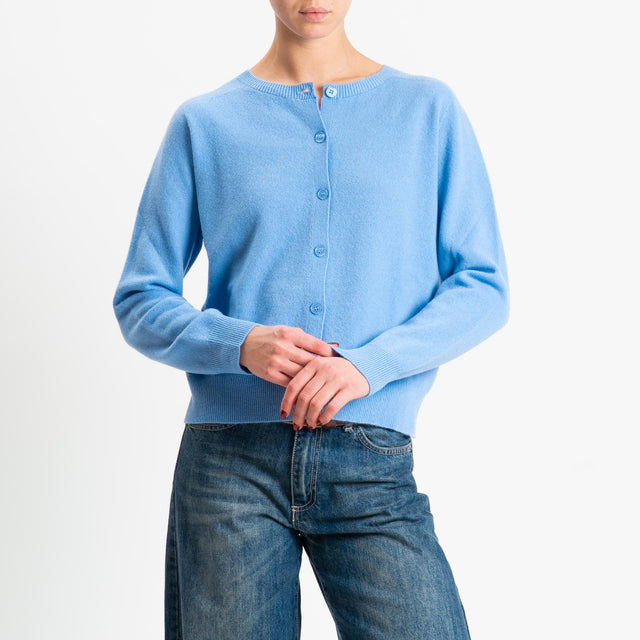 Tensione in-Cardigan 100% lana - cielo