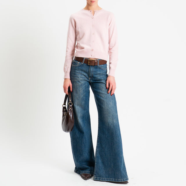 Tensione in-Cardigan 100% lana - rosa