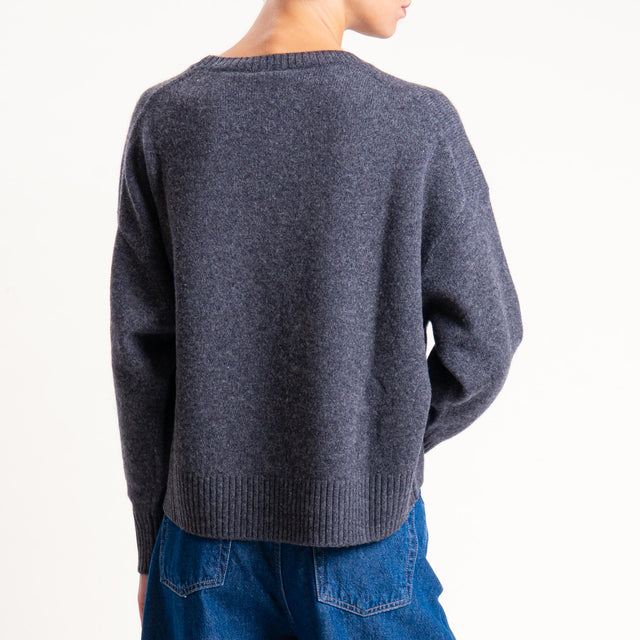 Tensione in-Maglia 100% lana stondata - antracite melange
