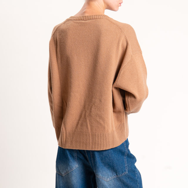 Tensione in-Maglia 100% lana stondata - camel