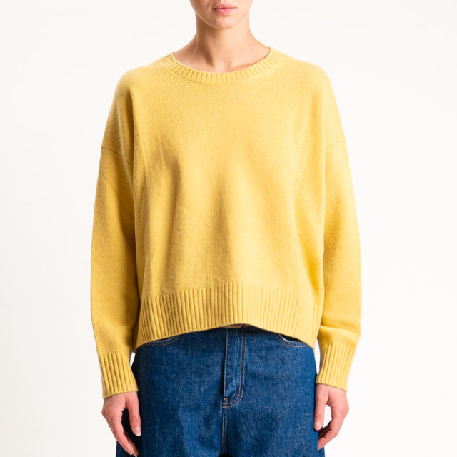 Tensione in-Maglia 100% lana stondata - giallo
