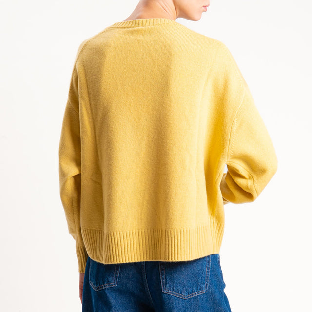 Tensione in-Maglia 100% lana stondata - giallo