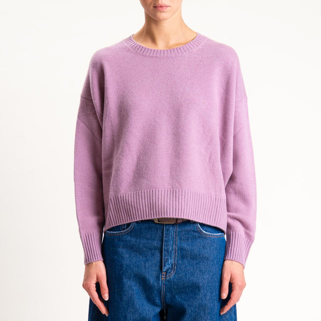 Tensione in-Maglia 100% lana stondata - malva