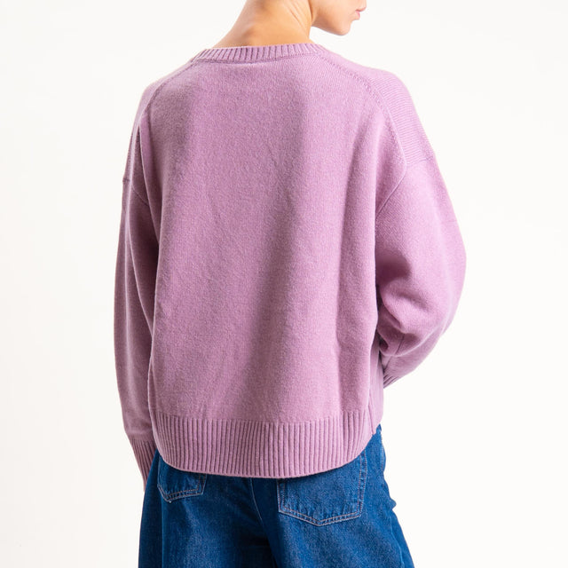 Tensione in-Maglia 100% lana stondata - malva