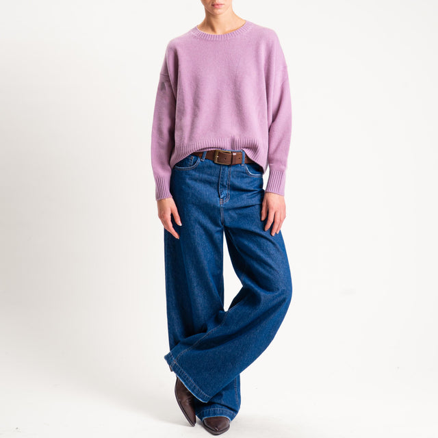 Tensione in-Maglia 100% lana stondata - malva