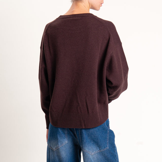 Tensione in-Maglia 100% lana stondata - moro