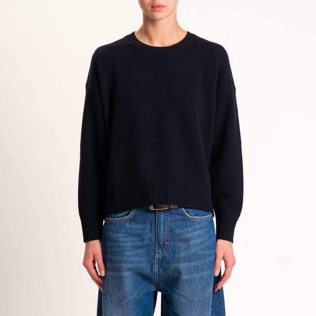 Tensione in-Maglia 100% lana stondata - nero