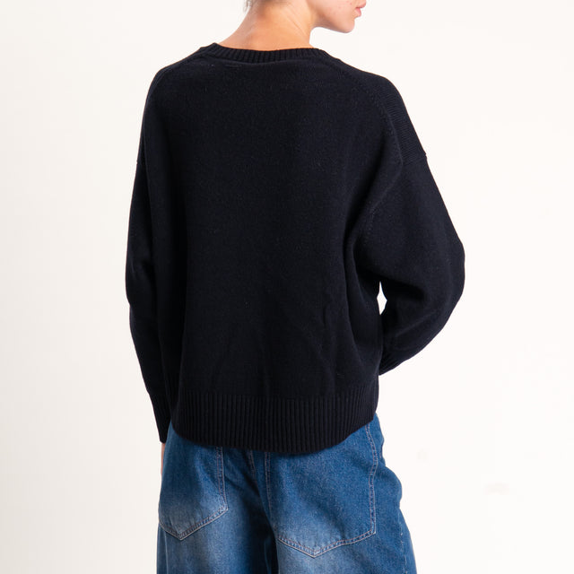 Tensione in-Maglia 100% lana stondata - nero