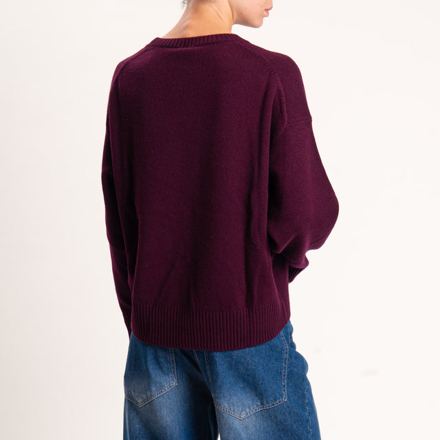Tensione in-Maglia 100% lana stondata - vino