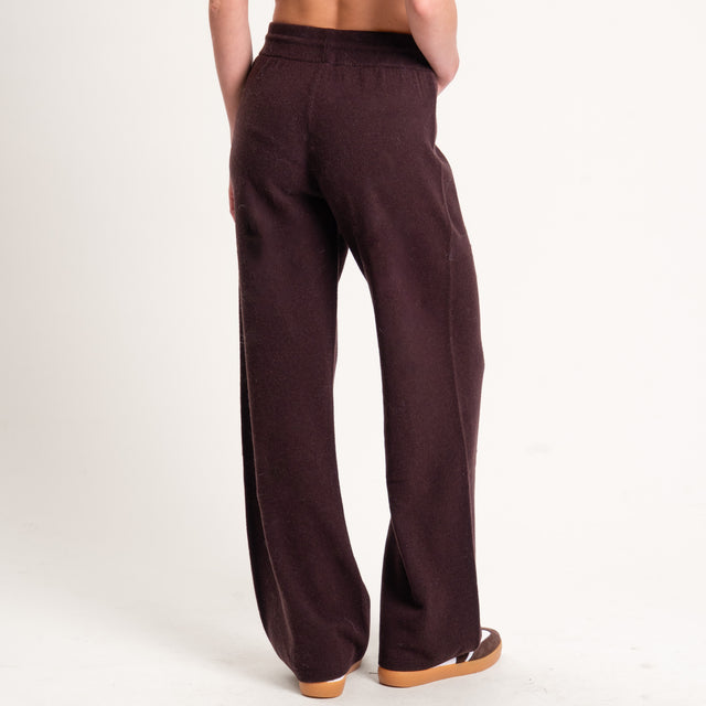 Tensione in-Pantalone 100% lana con coulisse - moro