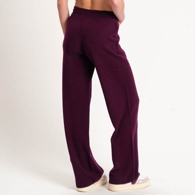 Tensione in-Pantalone 100% lana con coulisse - vino