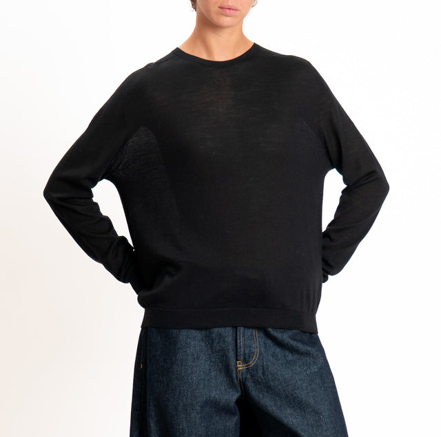 Tensione in-Maglia scatola 100% LANA MERINO - nero