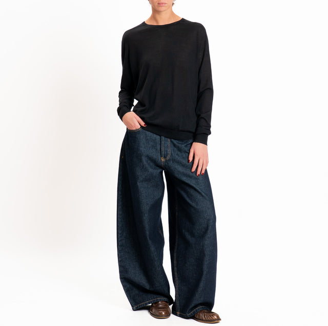 Tensione in-Maglia scatola 100% LANA MERINO - nero