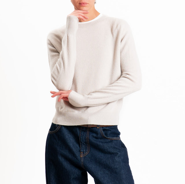 Tensione in-Maglia girocollo 100% LANA SOFT - cacha