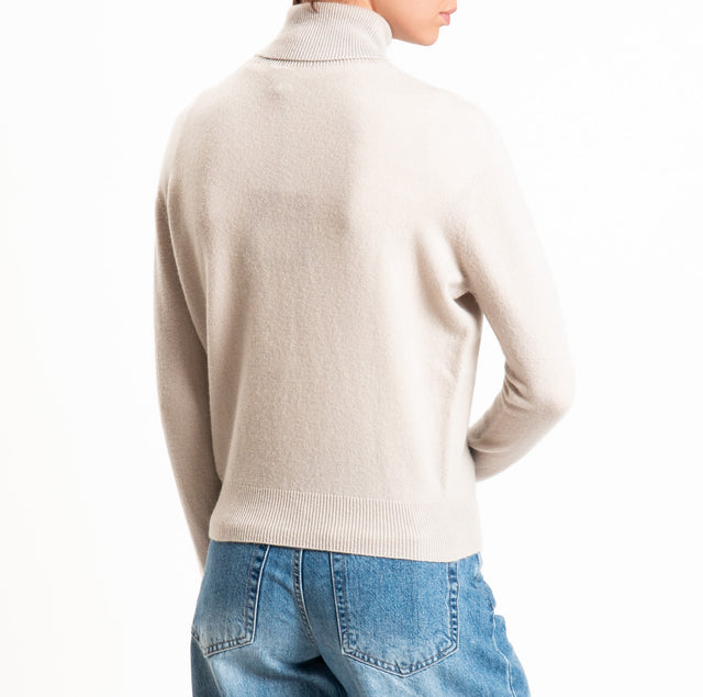 Tensione in-Maglia 100% LANA SOFT collo alto - cacha