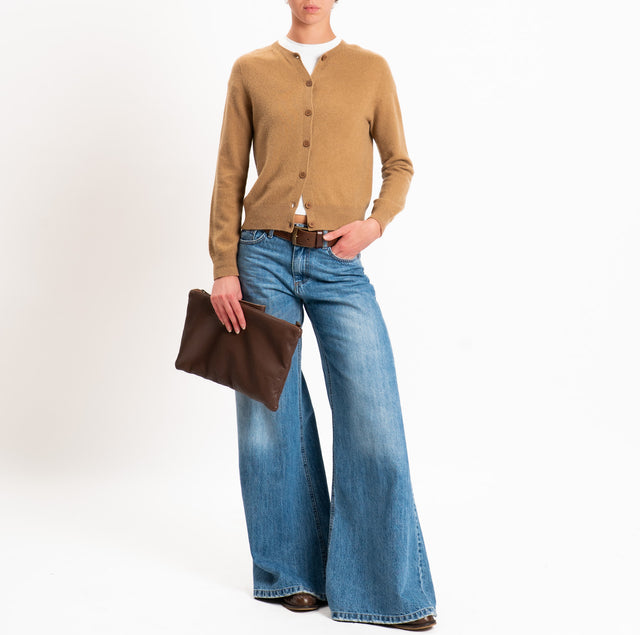 Tensione in-Cardigan 100% LANA SOFT - cammello