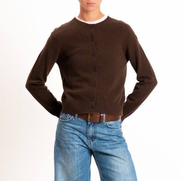 Tensione in-Cardigan 100% LANA SOFT - moro