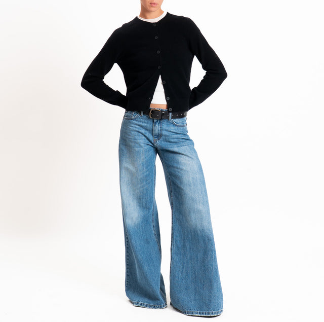 Tensione in-Cardigan 100% LANA SOFT - nero