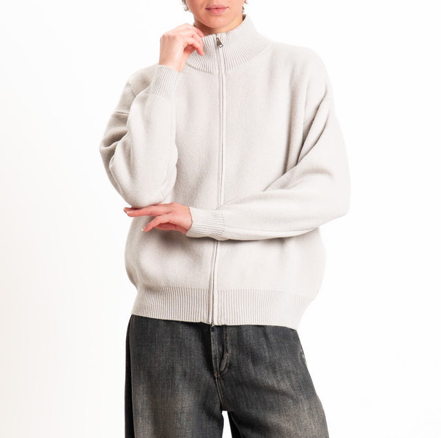Tensione in-Cardigan 100% LANA SOFT con zip - casha