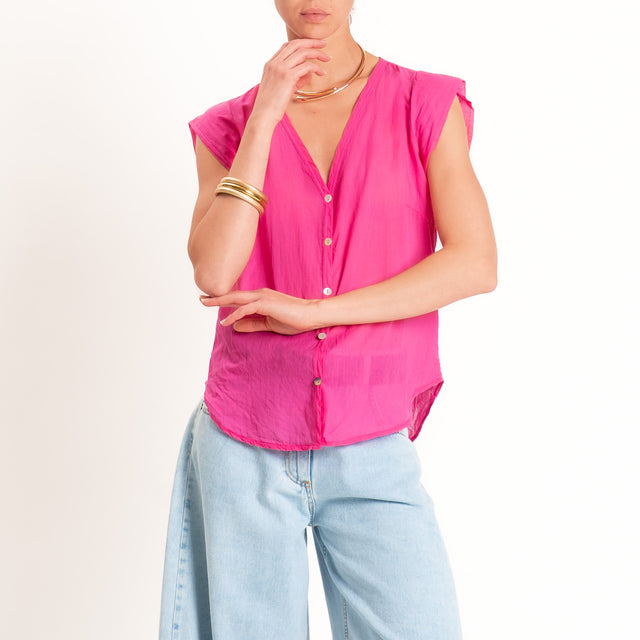 Tensione in-Camicia mussola smanicata - bouganville