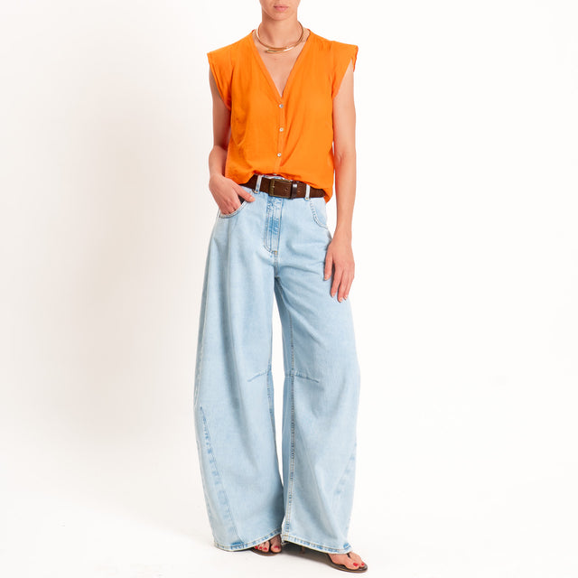 Tensione in-Camicia mussola smanicata - arancio