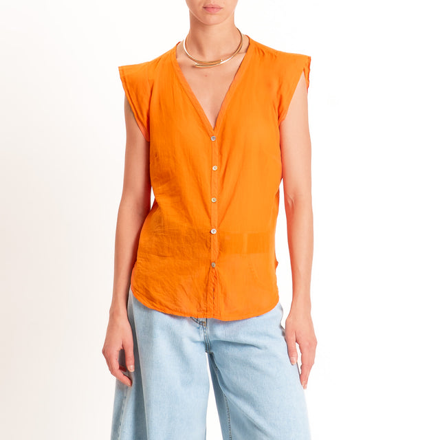 Tensione in-Camicia mussola smanicata - arancio
