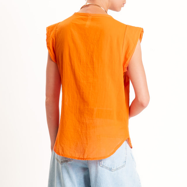 Tensione in-Camicia mussola smanicata - arancio